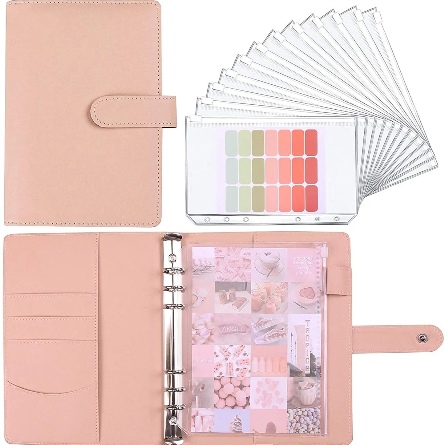 Coliky A5 A6 PU Leder Organizer - 6 Ringe 12 Taschen