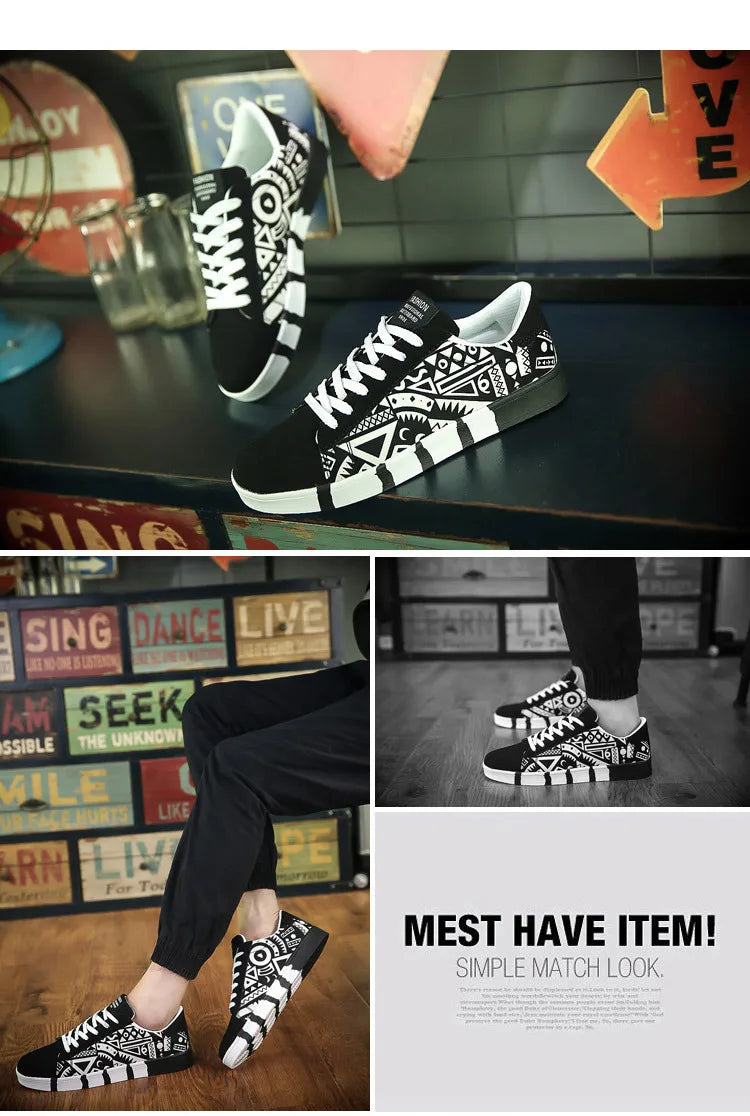 Men Sneakers Casual Shoes Men Lovers Printing Fashion Flat Tenis Masculino Vulcanized Shoes Zapatos De Hombre