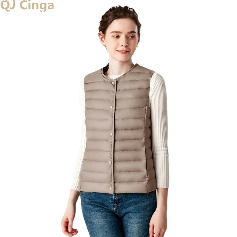 Aurora Stehkragen Daunenweste - Dünn Füllung 80% Größe 3XL