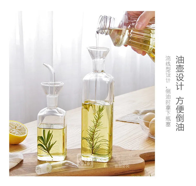 High Borosilicate Glass Oil Pot Household Leak-proof Oil & Vinegar Pots Kitchen Soy Sauce Pot Tank Seasoning Bottle