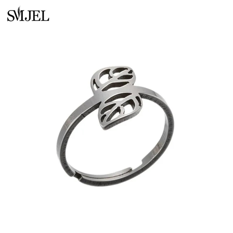 New Punk Geometric Ring for Men Women Exaggerated Stainless Steel Jewelry Opening Adjustable Ring Anillo Hombre Bijoux 2021 Gift