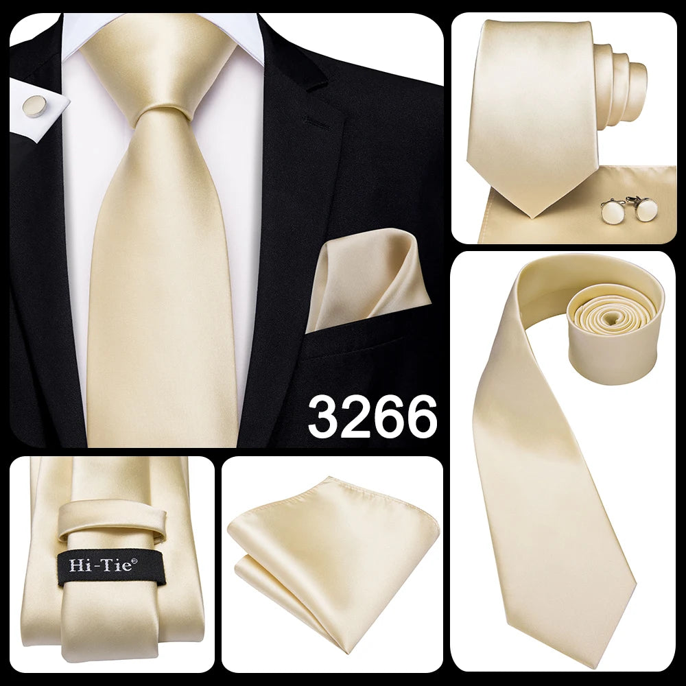 Hi-Tie Seiden-Herren-Krawatten-Set Blumenmuster Gelb Gold Krawatten und Taschentücher Manschettenknöpfe-Set Herren-Hochzeits-Party-Anzug-Mode-Halskrawatte C-3053