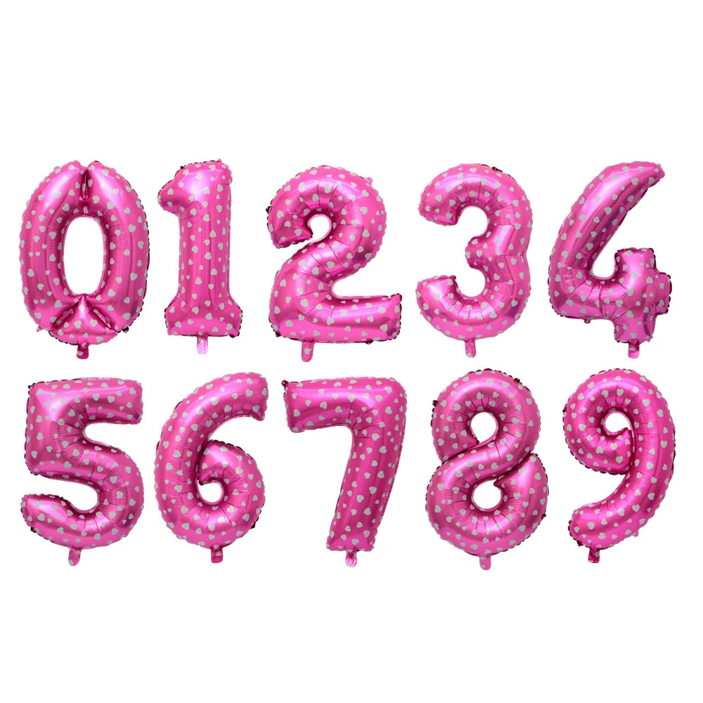 PartyPro Roségold Zahlenballons - Set 10 Stück 16 30 40Zoll