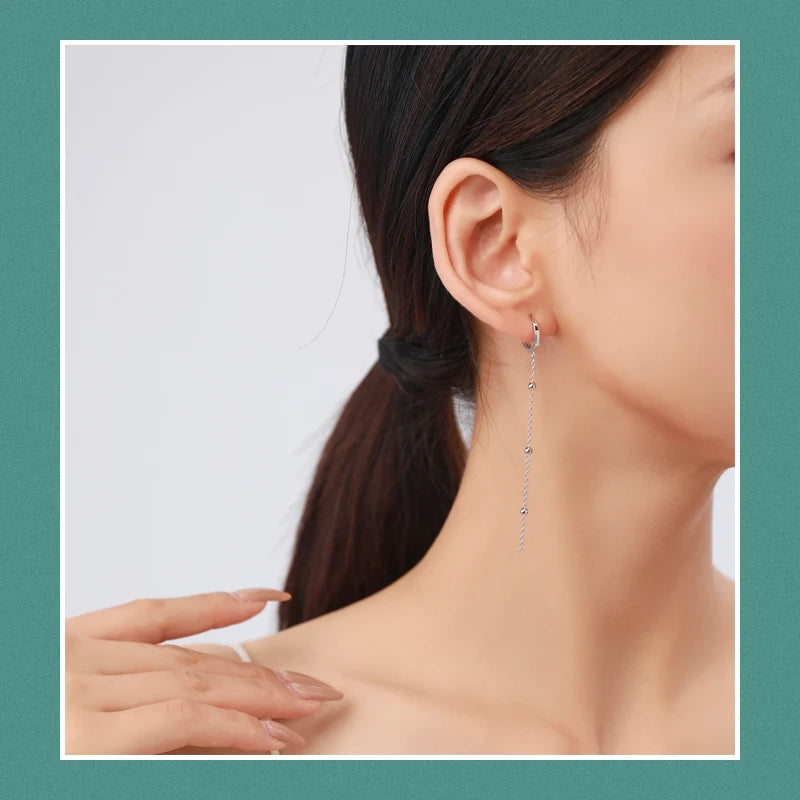 Cercei cu ciucuri lungi Modian, rafinați, din argint 925, cu pandantive, agățat, pentru femei, bijuterii