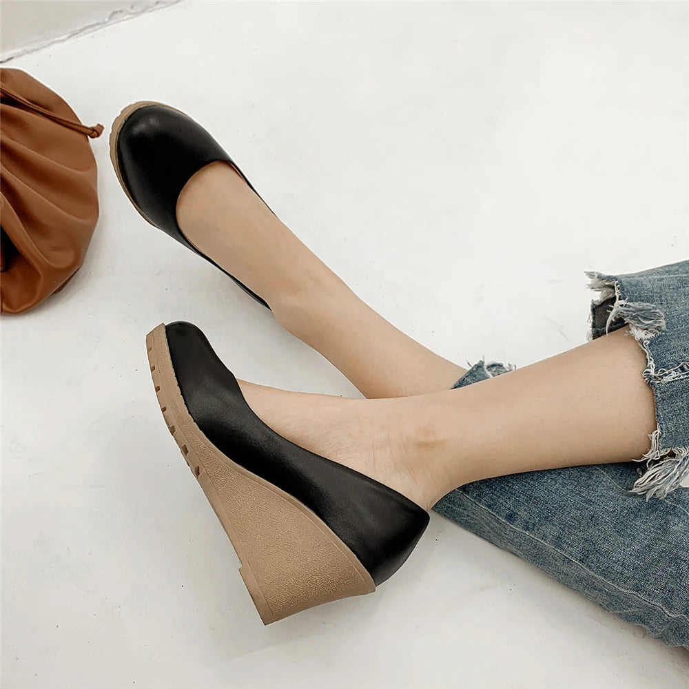 Diane Lockhart Keilabsatz Komfortabel - 7cm Absatz Weiß