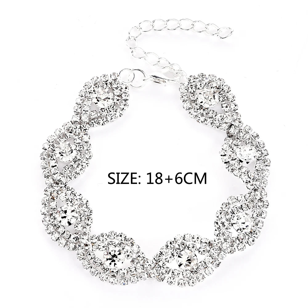 Elegant Deluxe Strass Kristall Armband Bangle Für Frauen Mode Charm Armbänder Trendy Schmuck Mädchen Geschenk