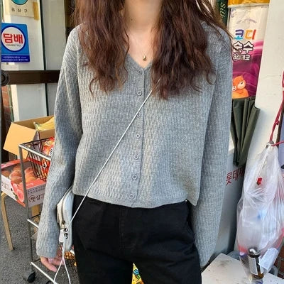 Cardigan CN Shandong pentru femei, scurt, tricotat, croială slim fit - Mărime normală, Material poliester spandex, croială normală