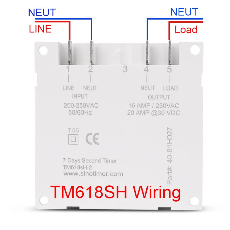 TM618SH 1 Second Interval 5V 12V 24V 110V 220V Digital LCD Timer Switch 7 Days Weekly Programmable Time Relay With Countdown