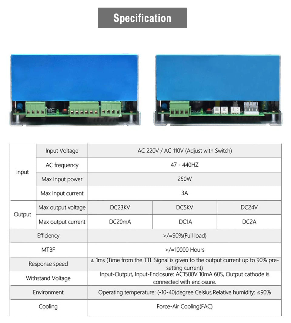 Tub laser CO2 Dragon Diamond, răcire cu apă - 40W, 50mm, 700mm