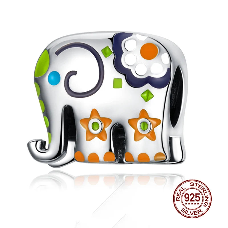 WOSTU 925 Sterling Silber Anhänger 2025: Frauen Junge Mädchen Haustier Kamera Biene AAA Cubic Zirkonia - Kaffee Marienkäfer Perlen DIY Original Armband 1.9g