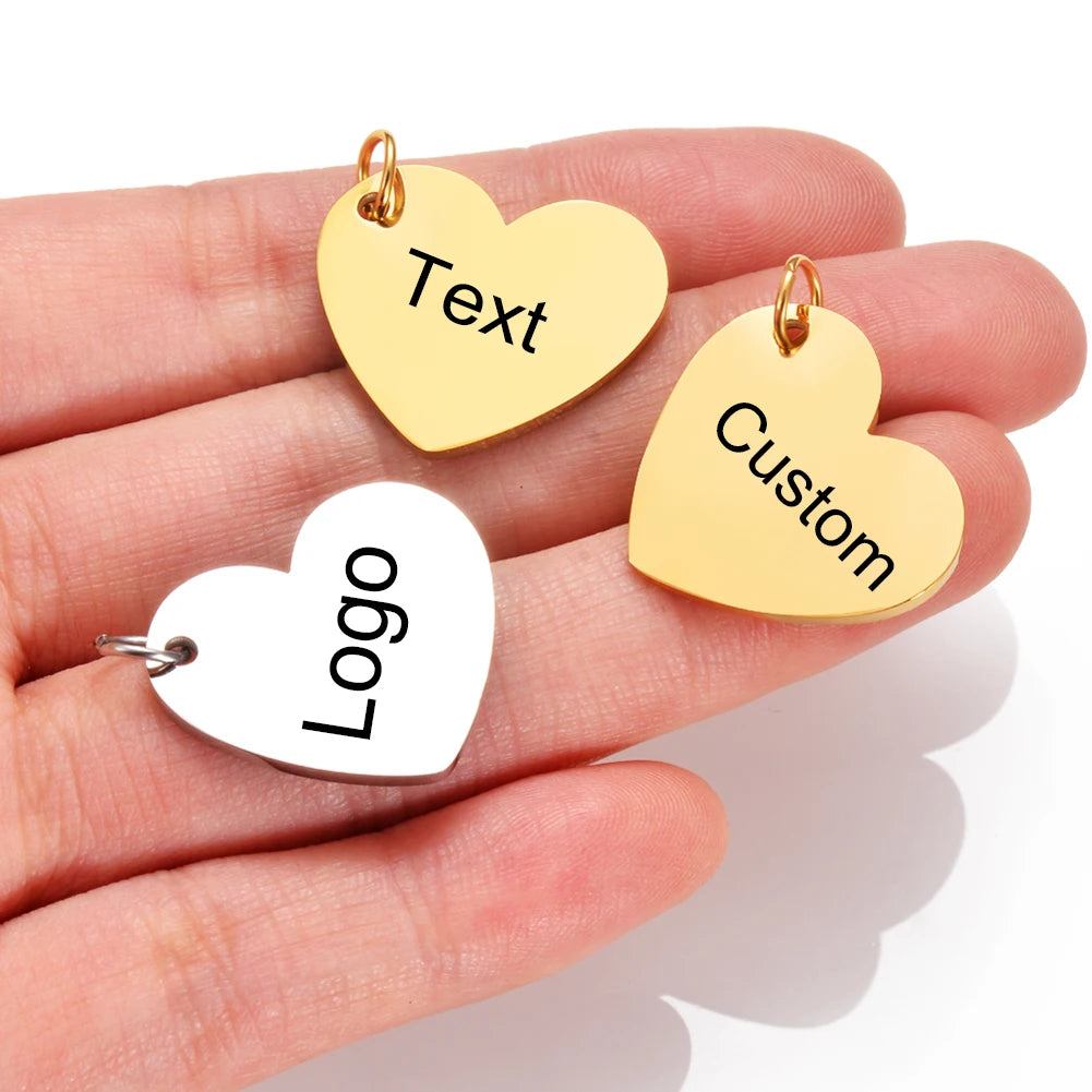 Talismane din oțel inoxidabil fără gravare Zhejiang - 5 bucăți 1,7x1,5 cm