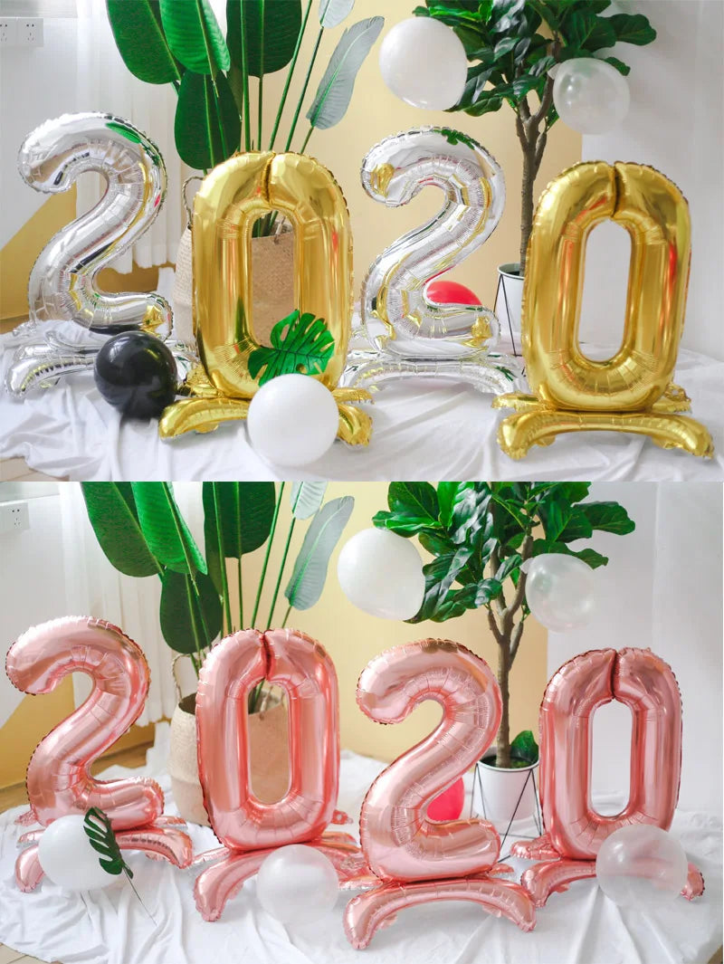 Neue Ankunft 32 Zoll Stand Zahlen Folienballons Rosegold Silber Rot Ballon Hochzeit Geburtstag Party Dekorationen Kinder Spielzeug Shower