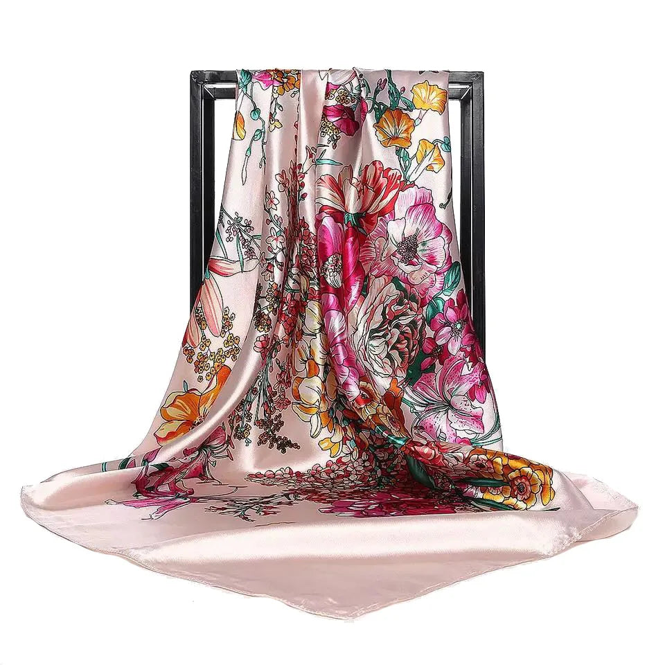 SENAIFE Satin-Schal Elegant - 90x90cm Polyester Leicht