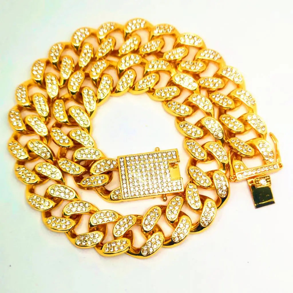 Luxus Mode Punk Strass Armband Für Frauen Männer Hiphop Cuban Link Armbänder Einfach Design Golden Silber Farbe Schmuck Geschenk