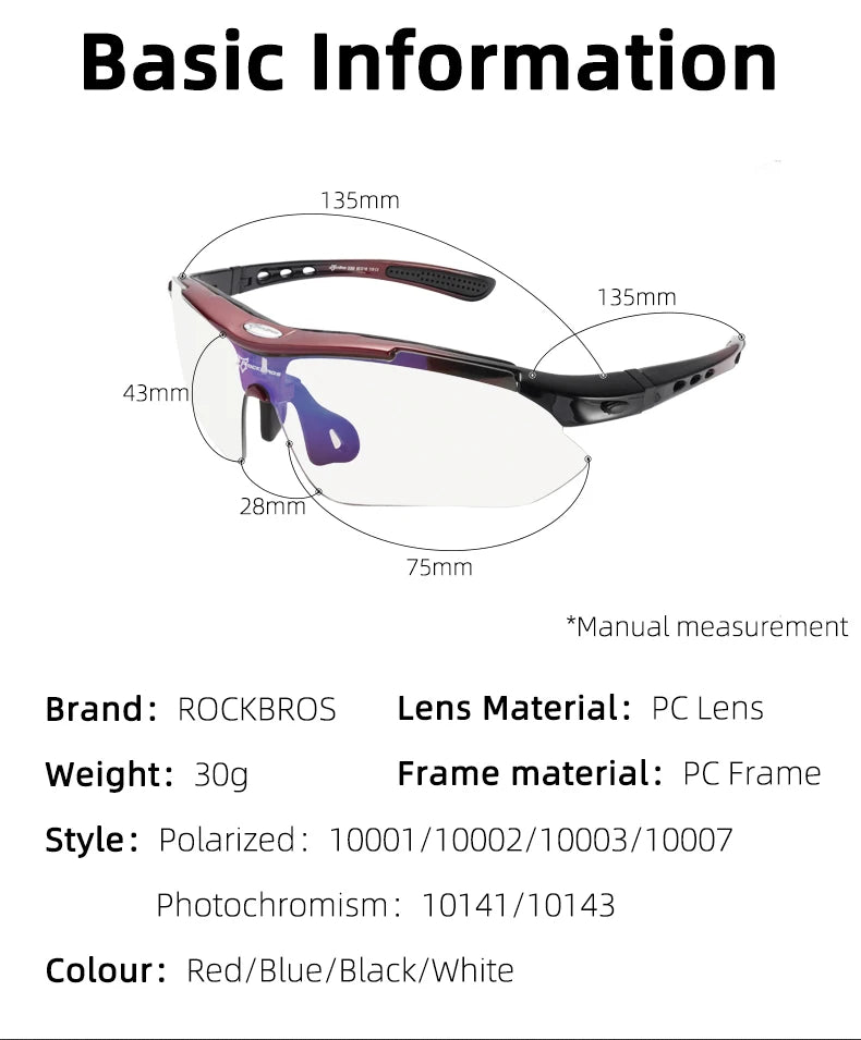 ROCKBROS Radfahren Polarisiert Brille Fahrrad Sonnenbrille Outdoor Sport Sonnenbrille MTB PC Schutzbrille Augenschutz 5/3 Linsen Fahrrad Zubehör