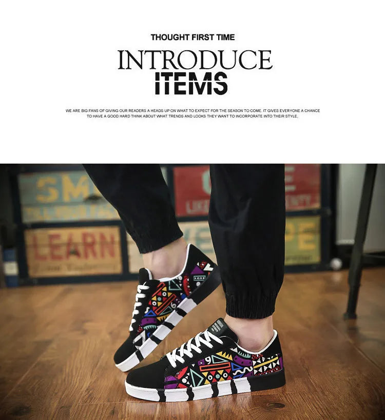 Men Sneakers Casual Shoes Men Lovers Printing Fashion Flat Tenis Masculino Vulcanized Shoes Zapatos De Hombre