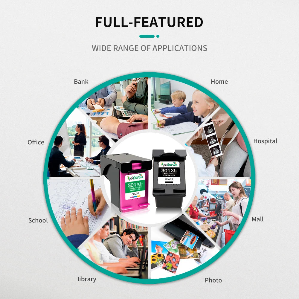 Ink Garden 301XL Ersatzpatrone - Schwarz Und Farbe Kompatibel