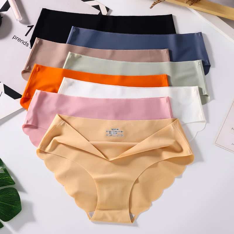 Damen Unterwäsche Set 2025 - 7PCS/Set Seamless Silk Briefs elegant Panties Comfortable