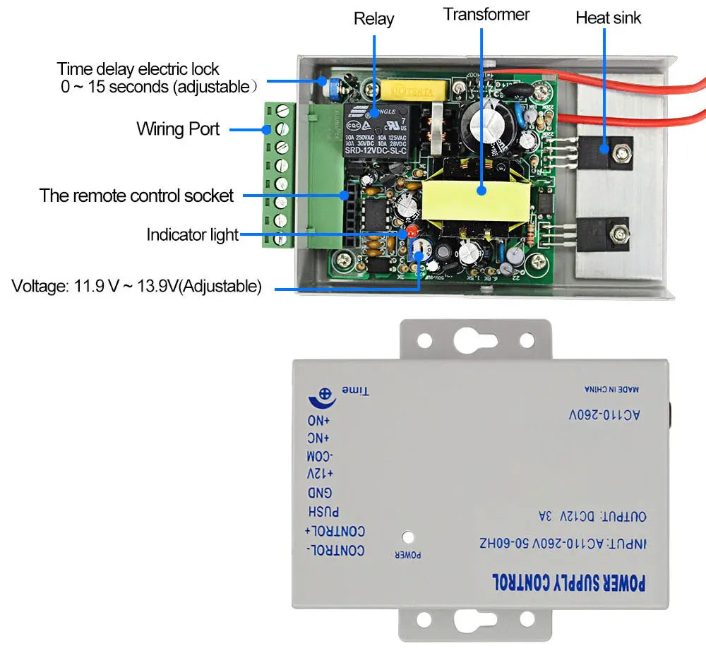 Netzteil 2025: DC12V 3A New Access Control System Power Supply Switch - AC AC110V-260V Input Time Delay Door Locks Video Intercom System K80 Collection