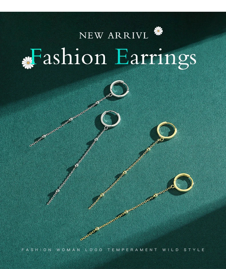 Cercei cu ciucuri lungi Modian, rafinați, din argint 925, cu pandantive, agățat, pentru femei, bijuterii