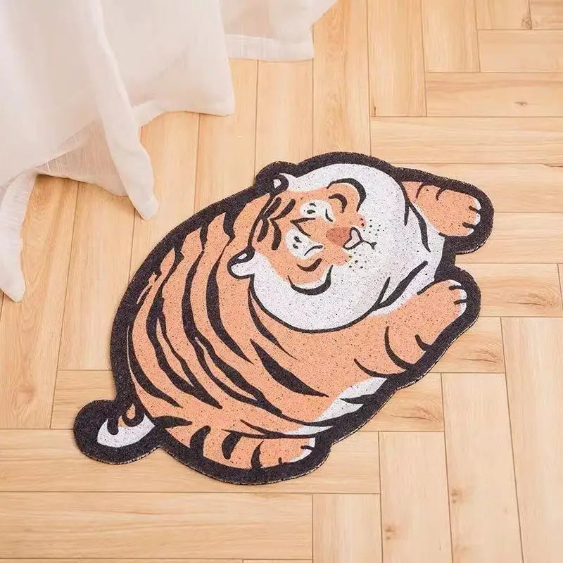 Welcome Cartoon Non-slip Doormat, Sand Scraping, Door Entrance Doormat, Hallway Bath Rug, Dust Removal Carpet, Wire Loop Footpad