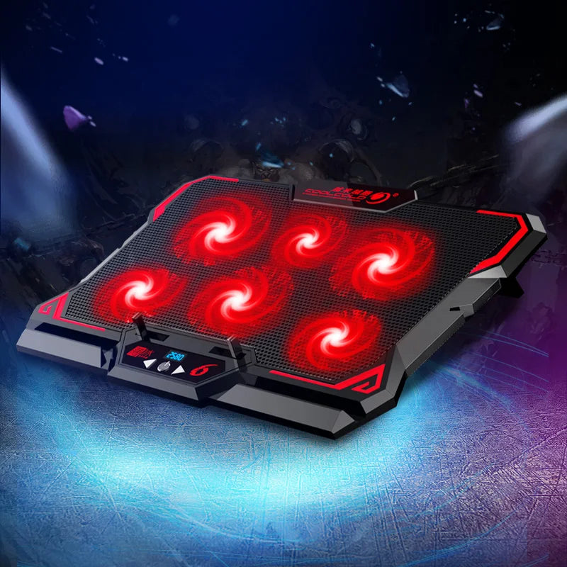 Gaming-Kühler 2025: COOLCOLD 17" Six-Fan LED - 2600RPM USB Port Collection