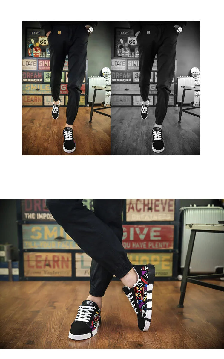 Men Sneakers Casual Shoes Men Lovers Printing Fashion Flat Tenis Masculino Vulcanized Shoes Zapatos De Hombre