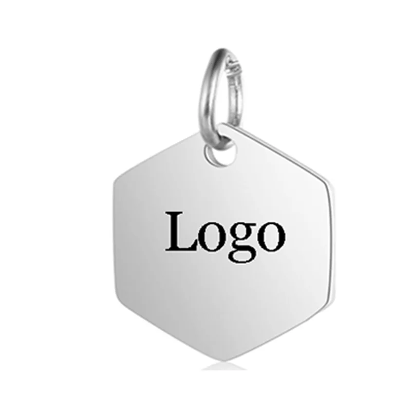 Talismane din oțel inoxidabil fără gravare Zhejiang - 5 bucăți 1,7x1,5 cm