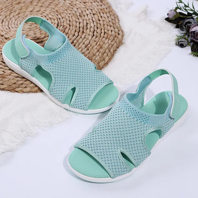 KAMUCC Sandale Sexy Strass - Große Größe EVA Flach 3cm