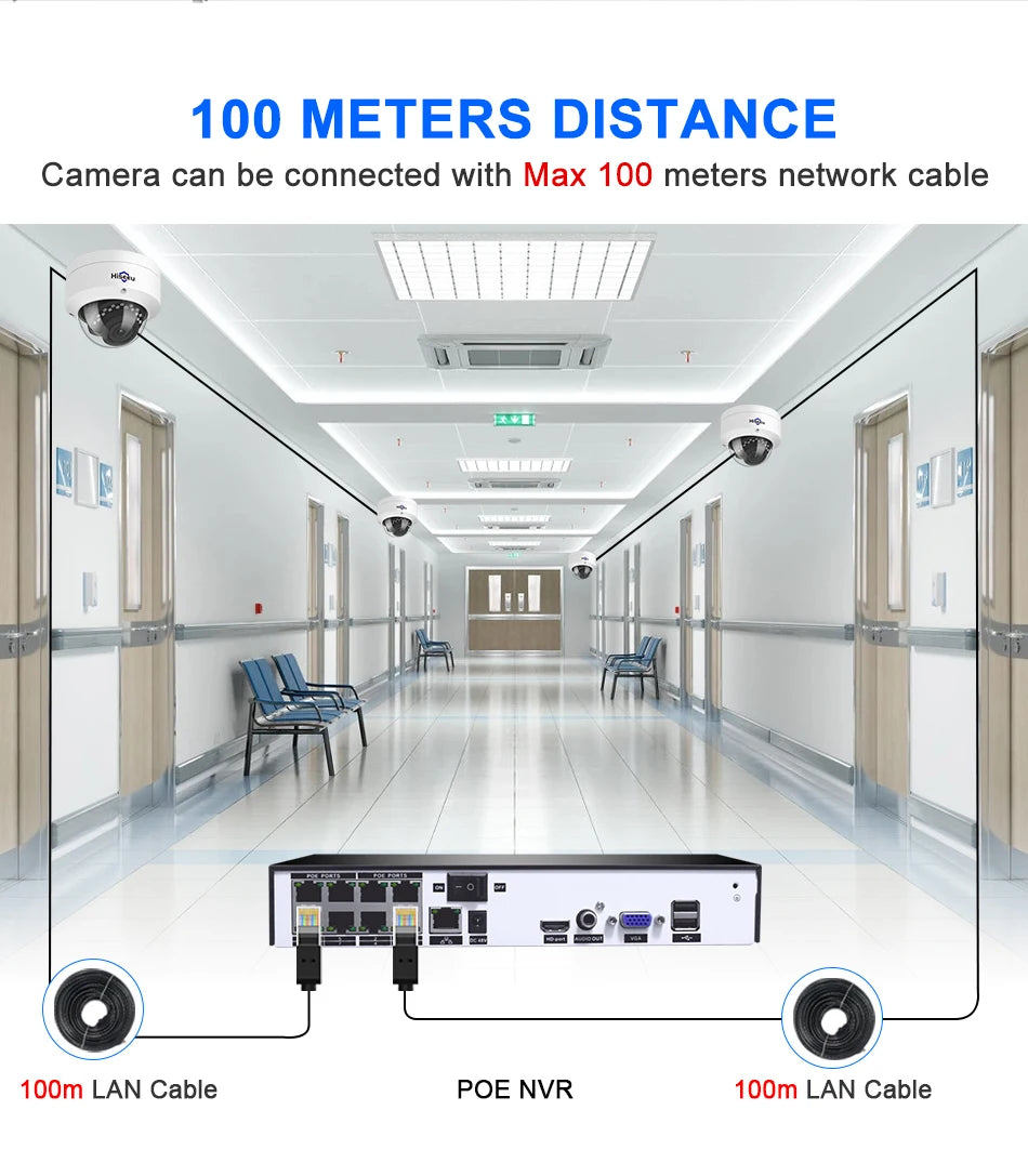 Überwachungssystem 2025: Hiseeu 4CH 5MP POE Dome IP Camera System Kit - Video Surveillance Set Night Vision Home Outdoor Waterproof Security Camera Set POE Collection