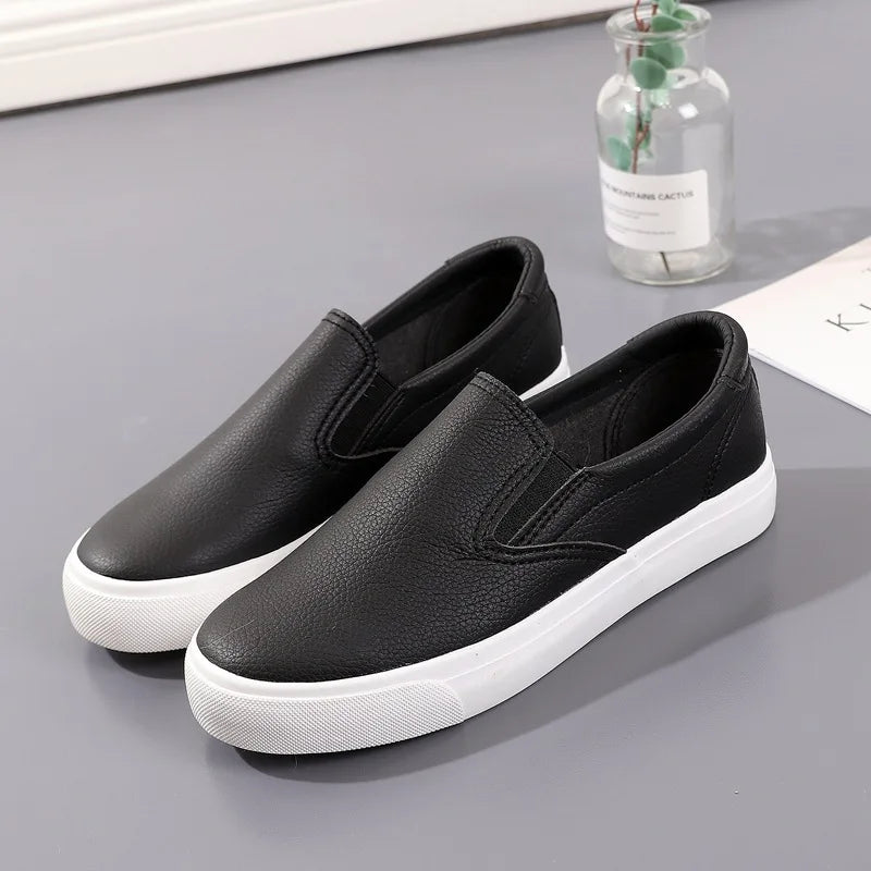 Fashion White Leather Women Chunky Sneakers White Shoes Tenis Feminino Zapatos De Mujer Platform Women Casual Shoes