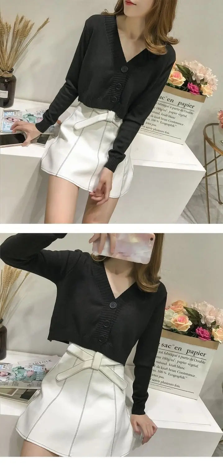 Nevettle Cropped Cardigan V Neck - Länge 4 bis 16 Zoll Gewicht 120 bis 220 g pro Quadratmeter Farbe Grün Blau