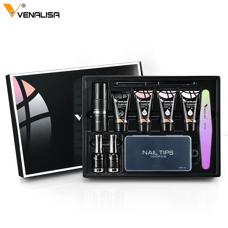 VENALISA Poly LED UV Gel Kit Nou Profesional Nail Art UV LED 30g Manichiură Pile de Unghii Transparente Sfaturi de Unghii Cristal Jelly Gel