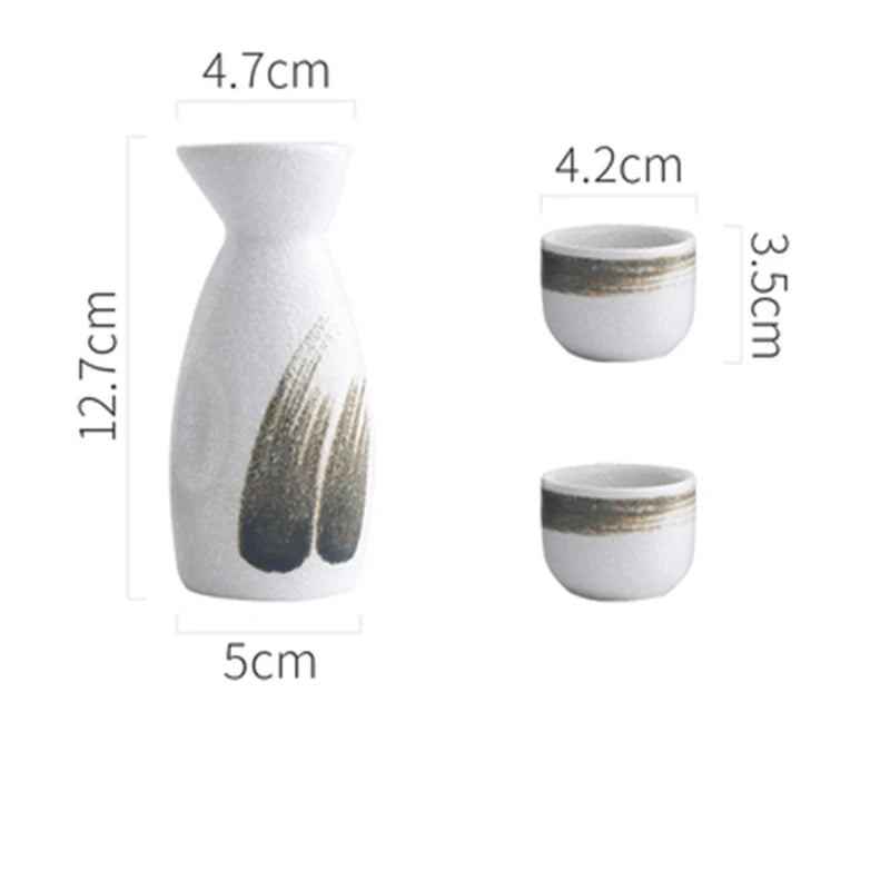 HKIT3327 Sake Set Retro Keramik - 360ml Gesamt 30ml Becher