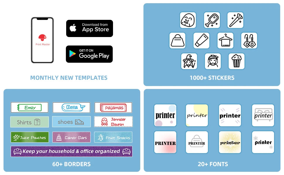 Thermal-Drucker 2025: Phomemo P12-Pro Mini-Bluetooth - Home Label Sticker Collection