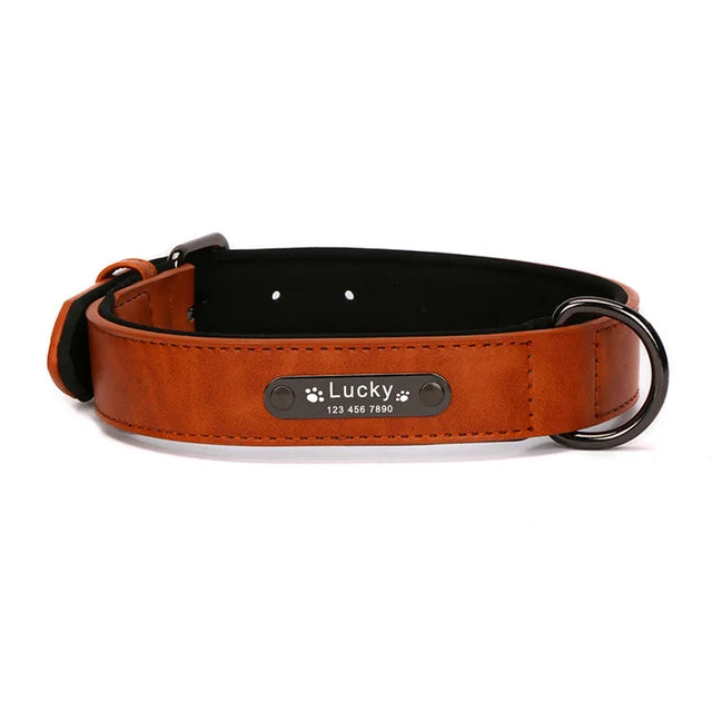 Anpassen Luxus Große Kleine Big Hund Halsband Leder Personalisiert, Breit Leder Personalisiert Halsband für Hunde Name Graviert