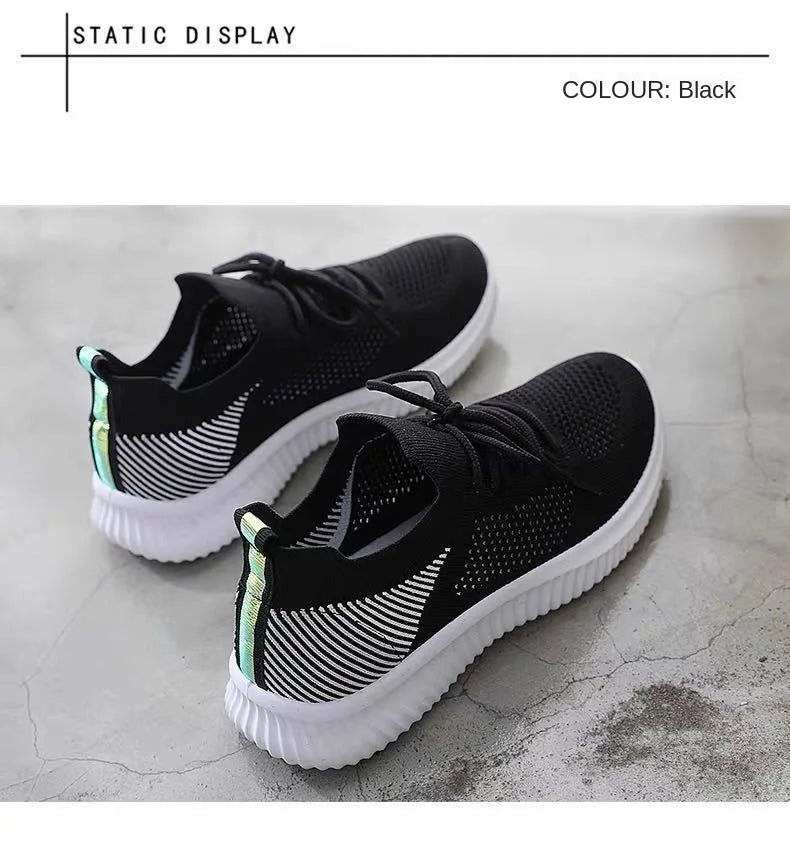 Women's Shoes 2021 Spring White New Breathable Sports Mesh Versatile Summer  Hollow Walking Flying Woven No-slip Ladies Sneakers