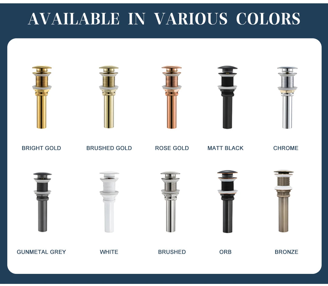 bonderis Pop Up Drain Matt Schwarz - Messing, ohne Überlauf