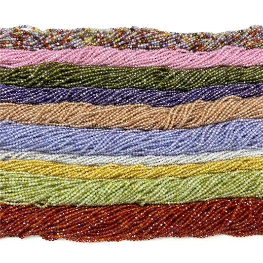 vinswet Zirkon Perlen facettiert - 2-4mm, 36-38cm, 3-10g