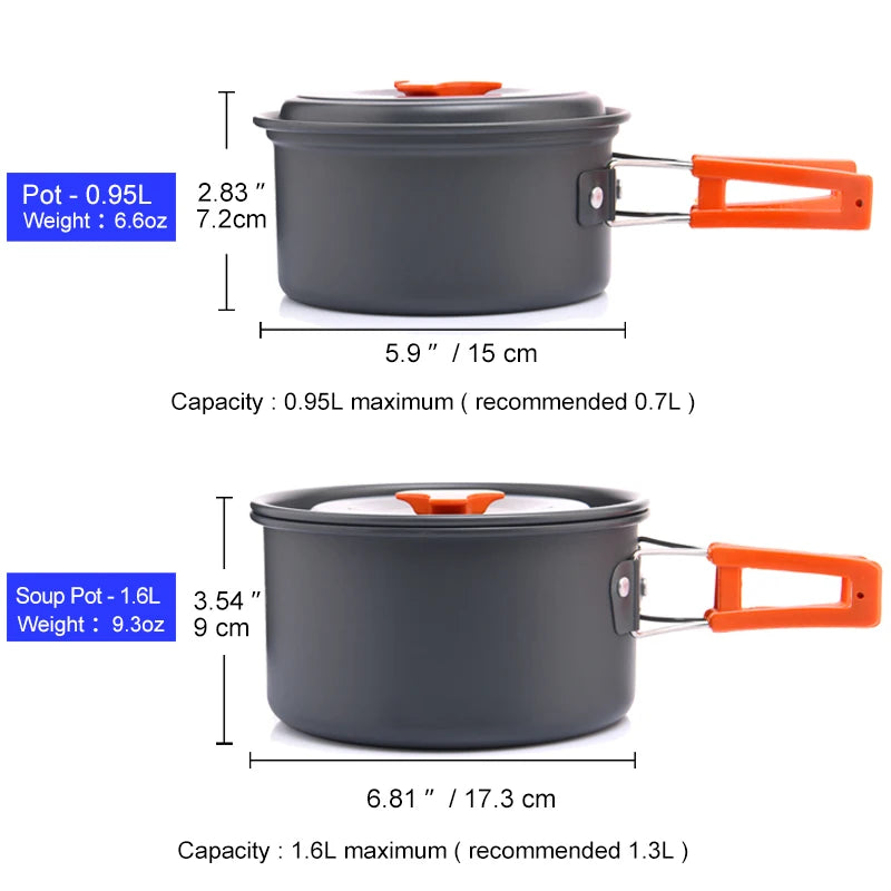 Camping-Kochset 2025: Widesea Outdoor Cookware - Tableware Hiking Picnic Travel Equipment Collection