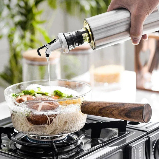 KEMORELA YS7258 Glasmilchtopf Holzgriff - 600ml 400ml Glas - Golden Bridge Store