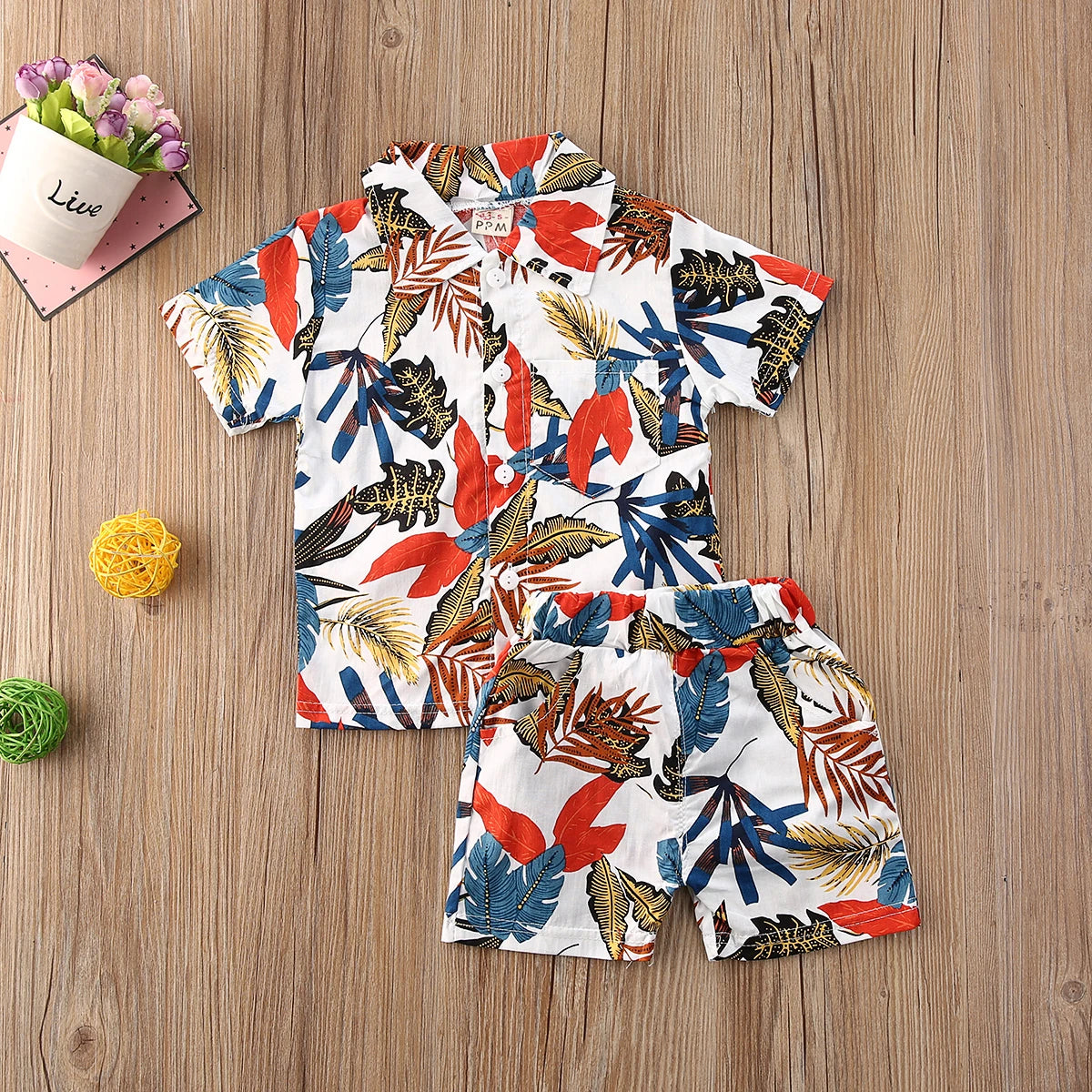 Jungen-Set 2025: SUNSION 0-5Y Kids Baby Boy Clothes Boho Summer - Floral Print Sets 2Pcs Short Sleeve Shirt+Shorts Child Boy Beach Wear Casual Outfits Collection