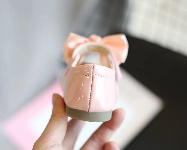 Baby Prinzessin Mädchen Schuhe 2025 - Frühling Herbst Süße Schleife Lackleder - Tanzschuhe Erste Laufschuhe Kinder