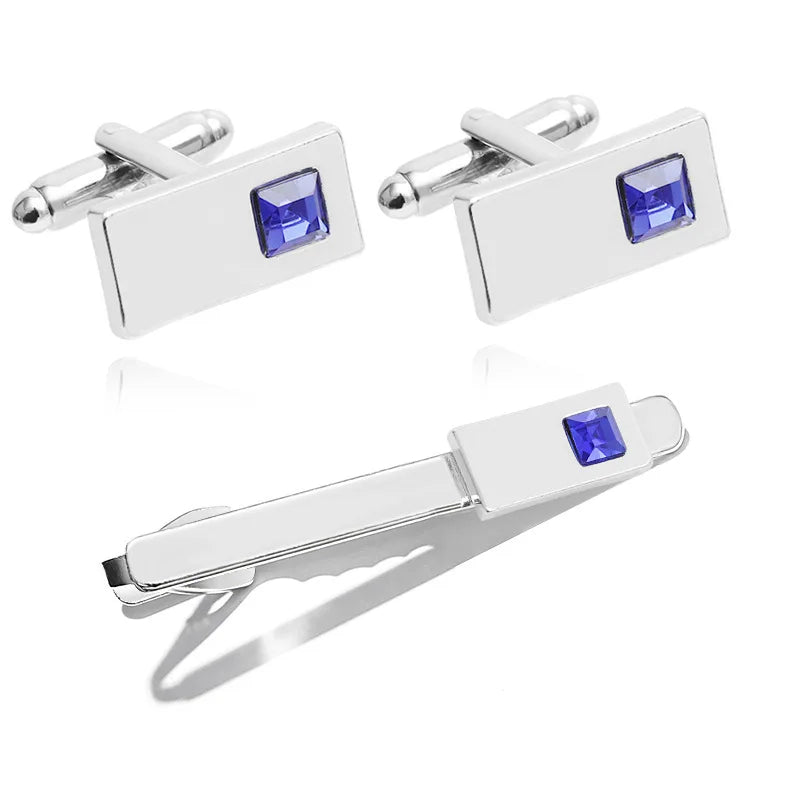Fashion Business Hemd Ärmel Dekorative Buttons 2025 - Klassisch Geometrisch Tie Clips Manschettenknöpfe Set - Herren Luxus Schmuck Geschenk