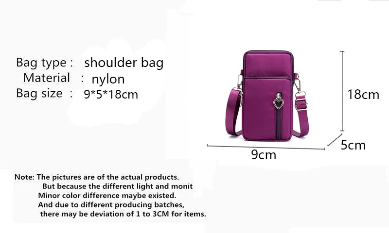 Crossbody Taschen Frauen 2025 - Wasserdicht Nylon Multifunktion Casual - Kleine Tasche Handy Hülle Crossbody Sport Geldbörse