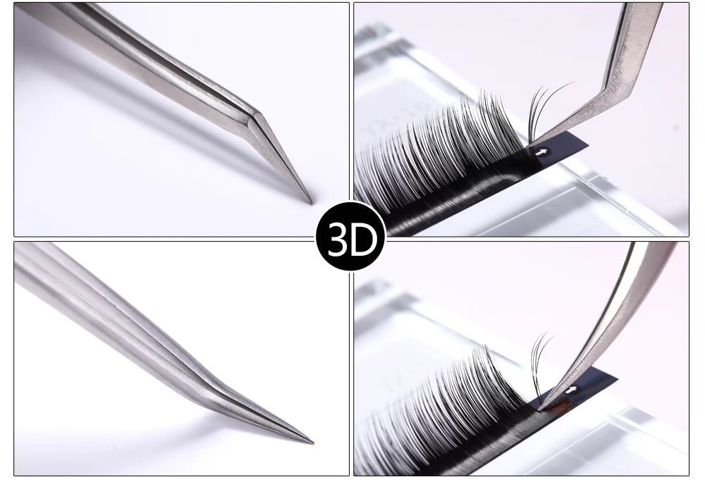 Makeup Professional Eyelash Tweezers 3D Volume Eyelash Extension Tweezer Fan Lash Eyebrow Tweezers VETUS Excellent Closure
