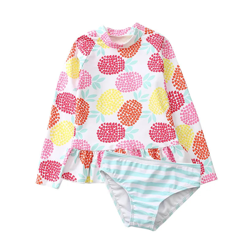 Kinder-Badeanzug 2025: KLEINE KINDER Einhorn Rash Guards Langarm - Zweiteilige Kinder Schwimmkleidung Strand Baby Mädchen UV-Schutz