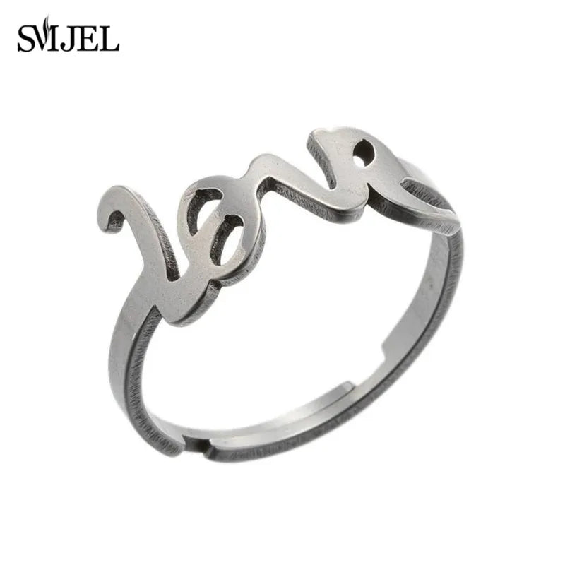 New Punk Geometric Ring for Men Women Exaggerated Stainless Steel Jewelry Opening Adjustable Ring Anillo Hombre Bijoux 2021 Gift