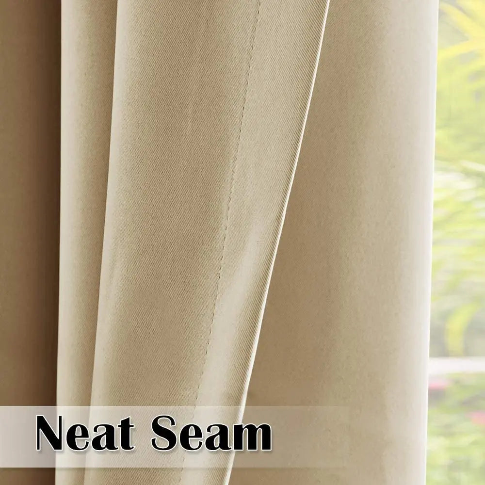 Waterproof Outdoor Blackout Curtain, Patio Drape, for Sliding Door, Foyer, Arbor, Lanai, Beige, 1 Panel