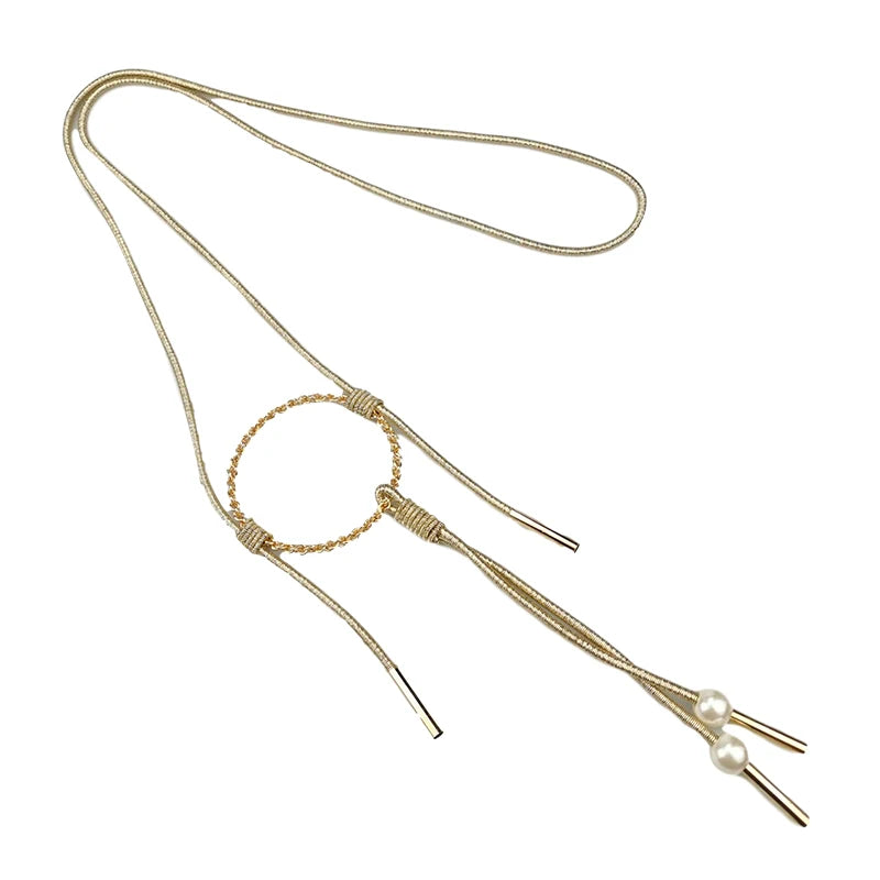 UKEBAY New Long Pendant Necklaces Women Luxury Handmade Necklace Gold Color Chains Pearl Accessories Statement Jewelry Wholesale